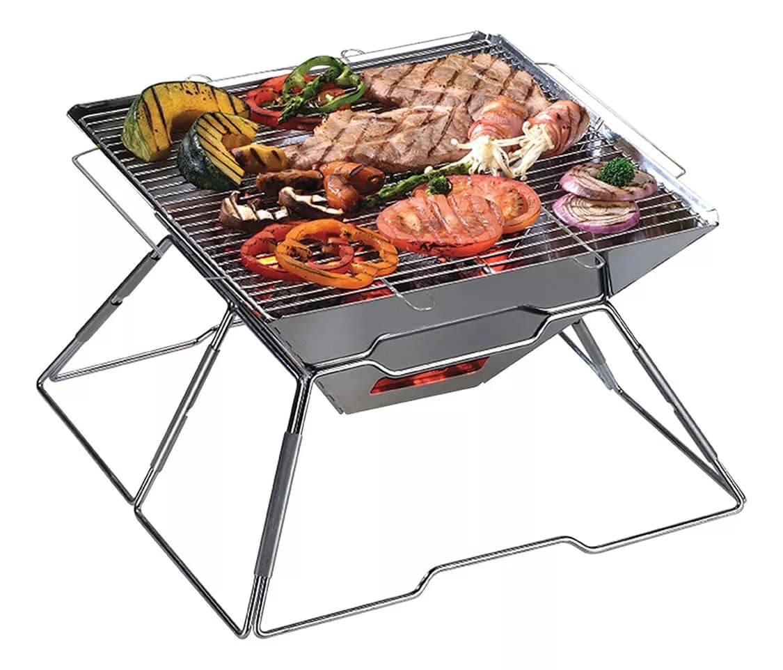 PARRILLA PLEGABLE XENA 2-4 PERSONAS PLATEADO DOITE