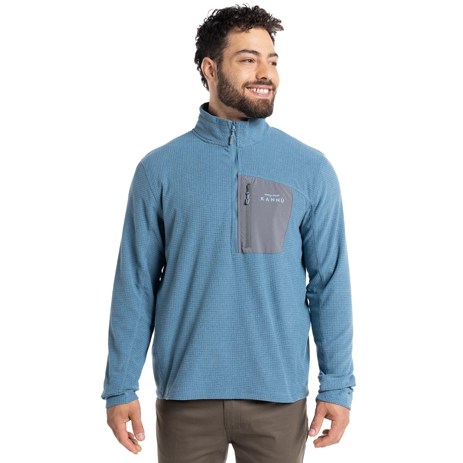 POLAR KANNU CHACABUCO 1/4 ZIP HOMBRE AZUL