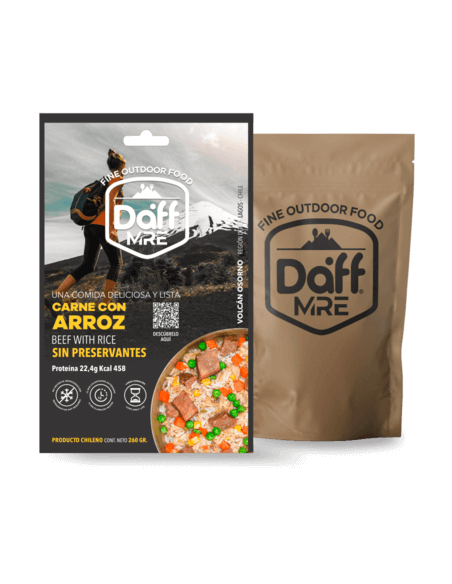 RACIÓN DAFF MRE CARNE CON ARROZ | 260 GRS