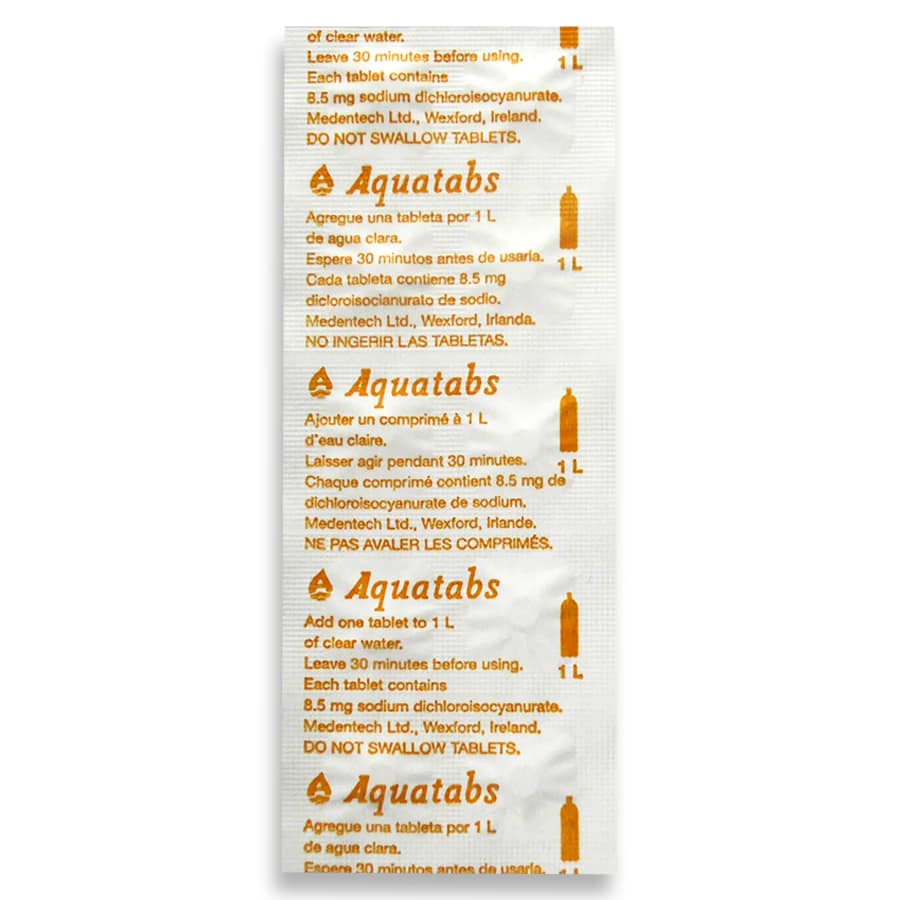 PASTILLA PURIFICADORA DE AGUA AQUATABS 8.5 MG X 1LITRO | 10 UNID.